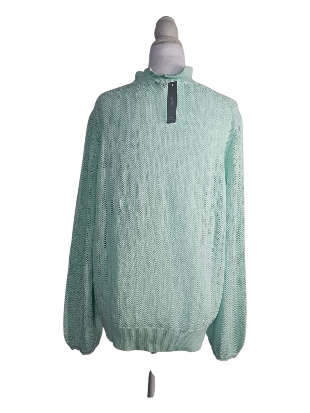 J. Crew Mint Ribbed Mock Neck Sweater 100% Cotton size XL - Picture 4 of 8
